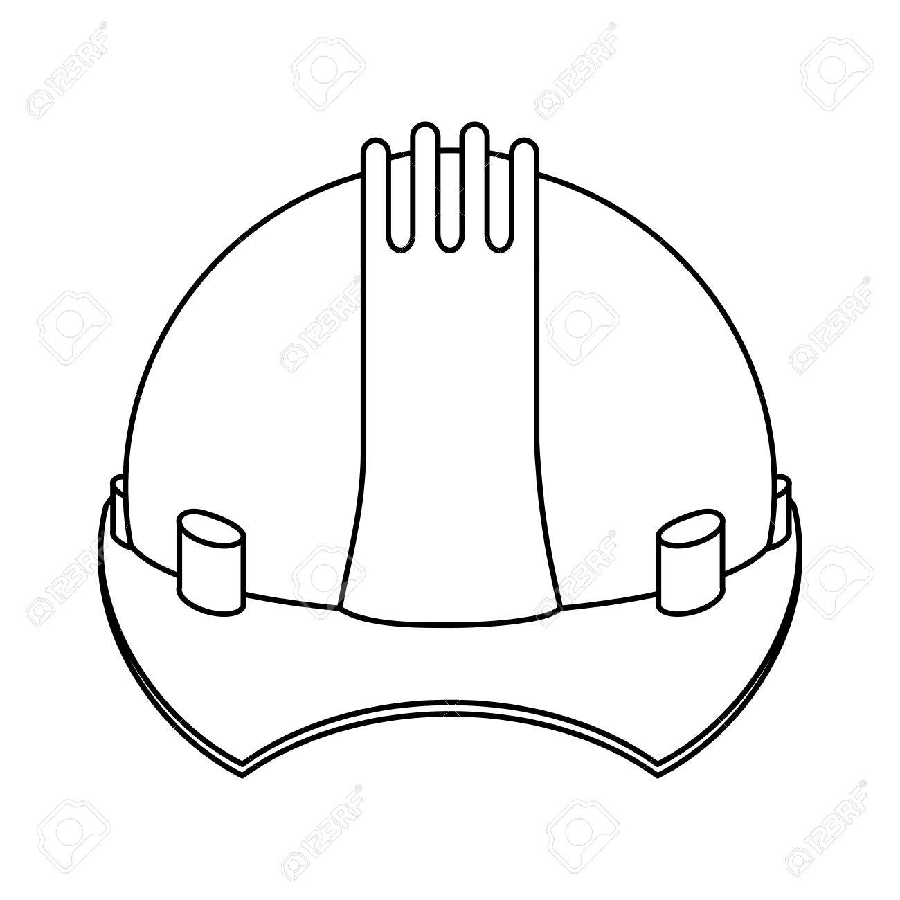 1300x1300 Silhouette Construction Safety Helmet Icon Vector Illustration
