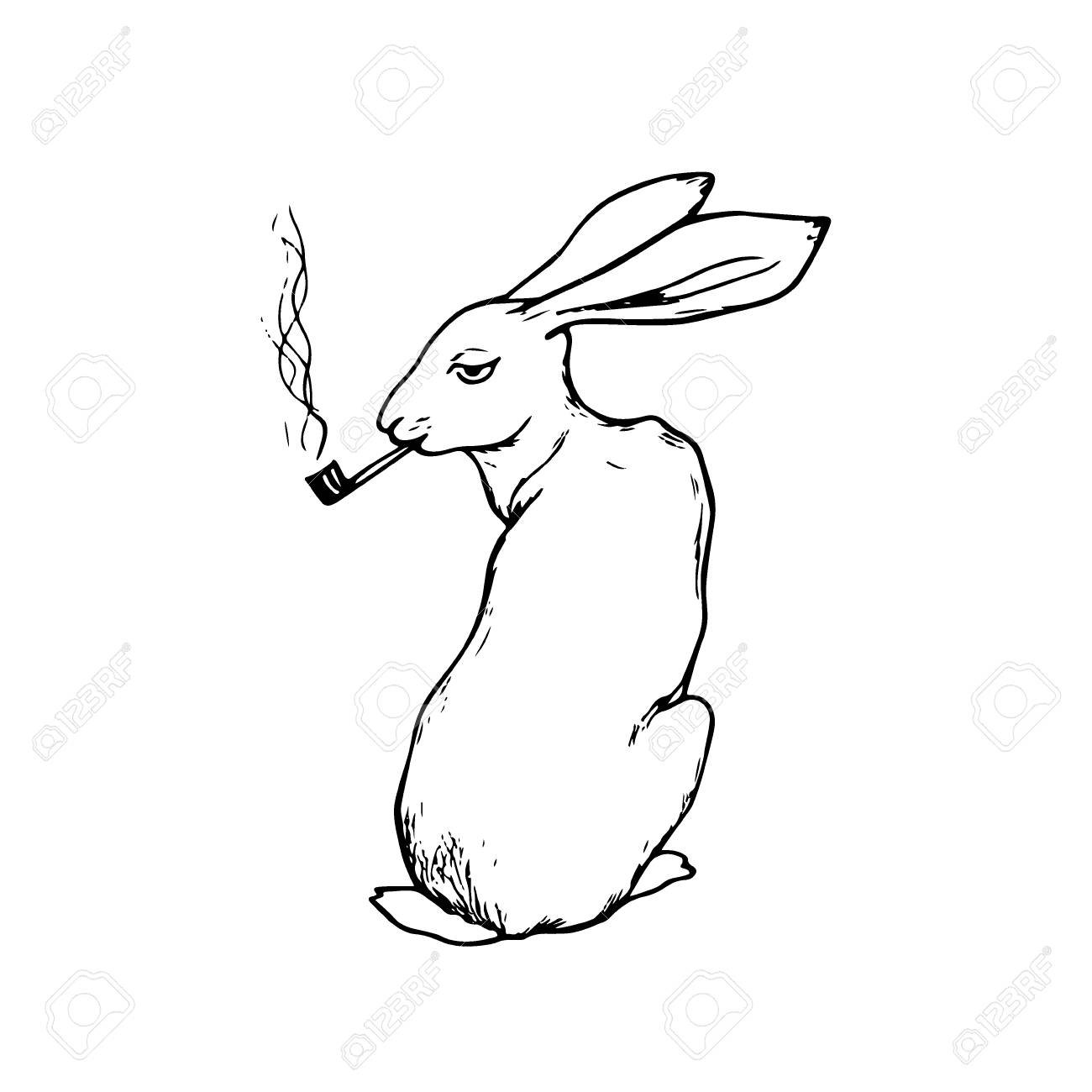 1300x1300 Hand Drawn Hare Royalty Free Cliparts, Vectors, And Stock