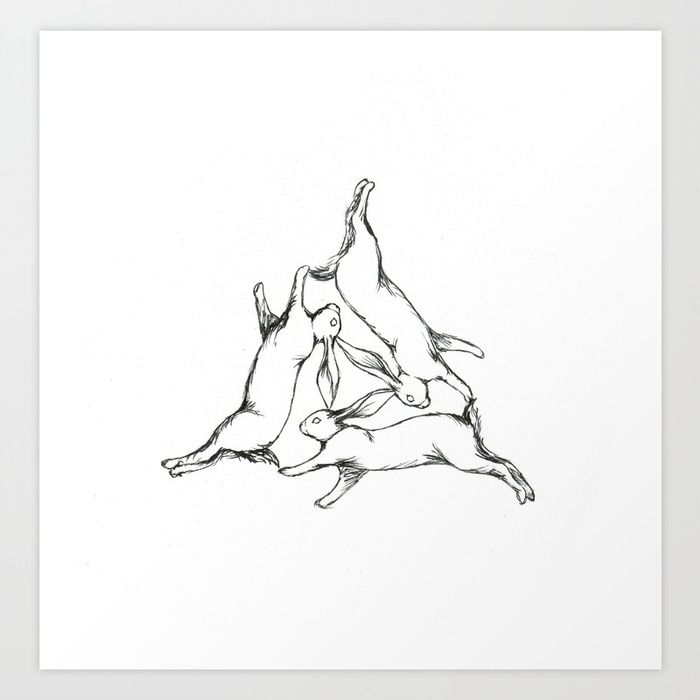 700x700 The Three Hares Art Print By Ejbeachy Society6