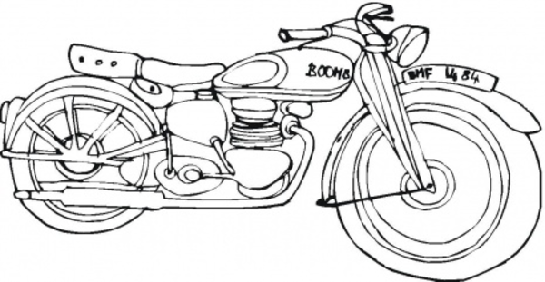 600x311 Harley Davidson Coloring Page Free Images