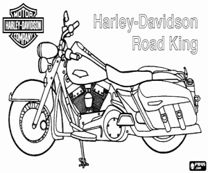 300x250 Harley Davidson Road King Coloring Page Printable Game