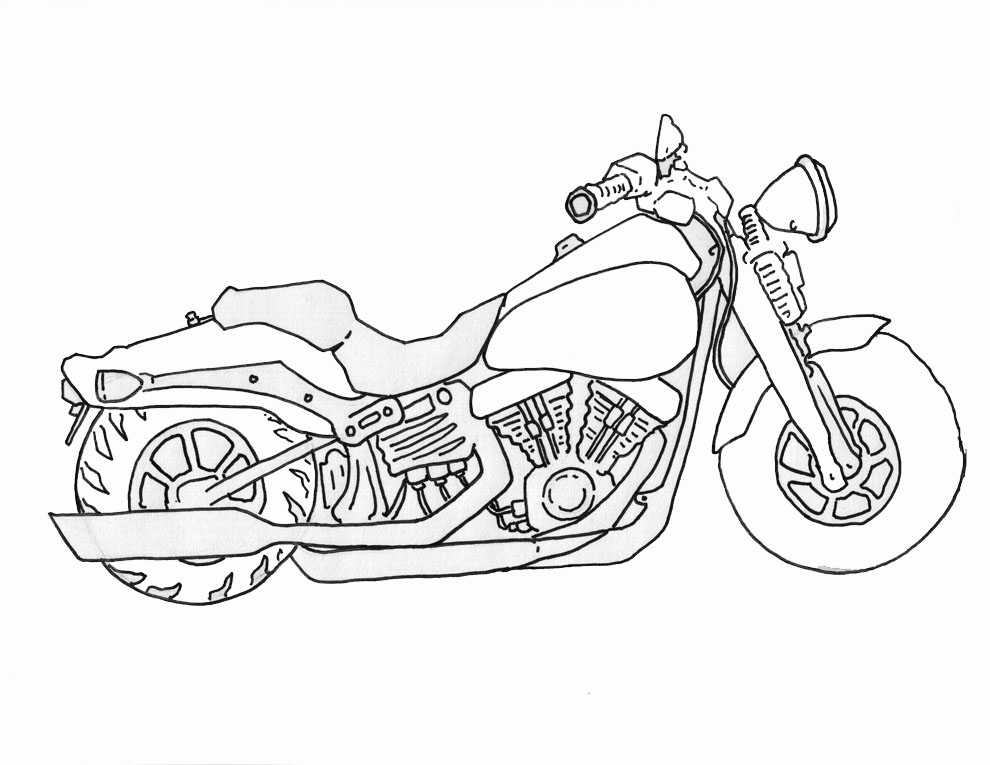 Harley Davidson Drawing Outline at GetDrawings | Free download