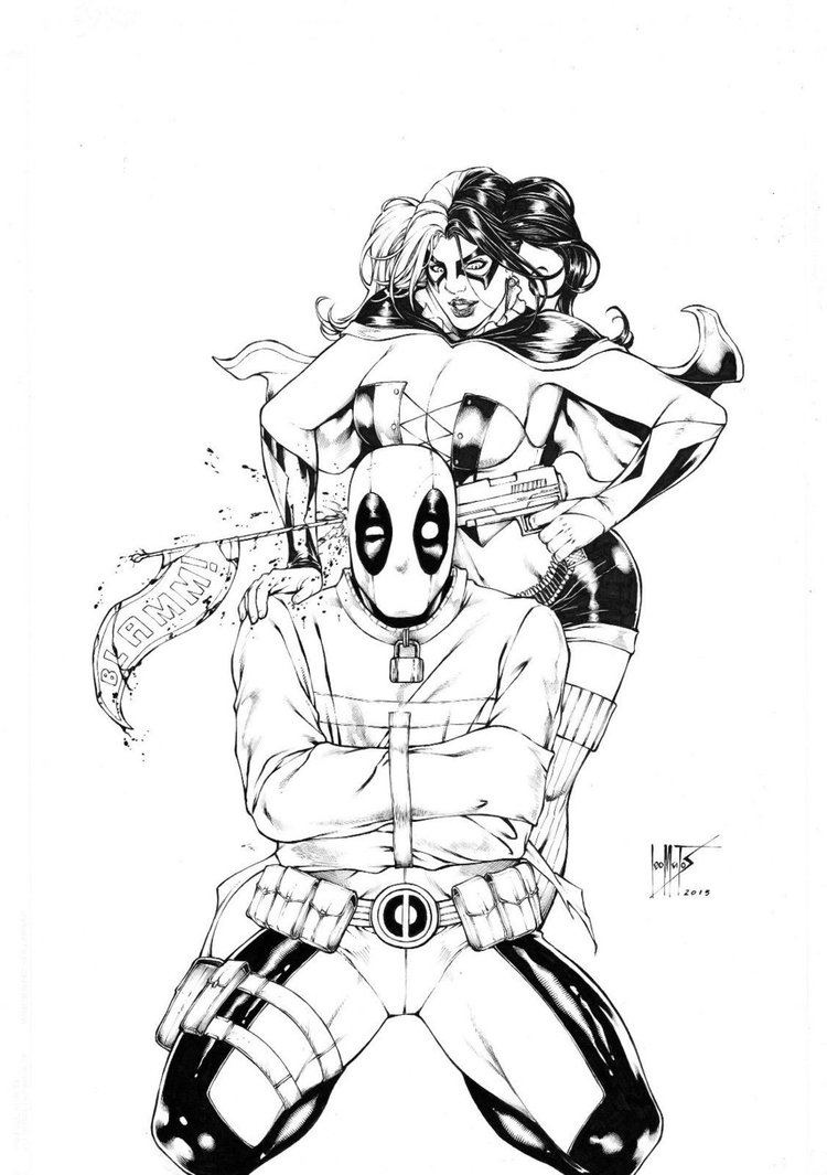 750x1065 Harley Quinn And Deadpool By Leomatos2014