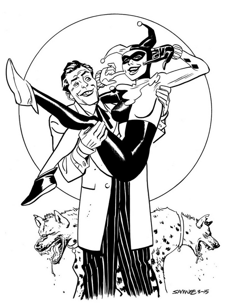 760x1003 Joker And Harley Quinn Coloring Pages Preschool To Pretty Draw
