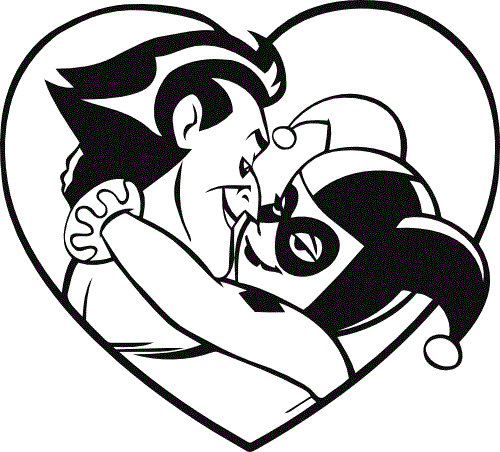 500x452 Joker Harley Quinn Kiss Vinyl Decal