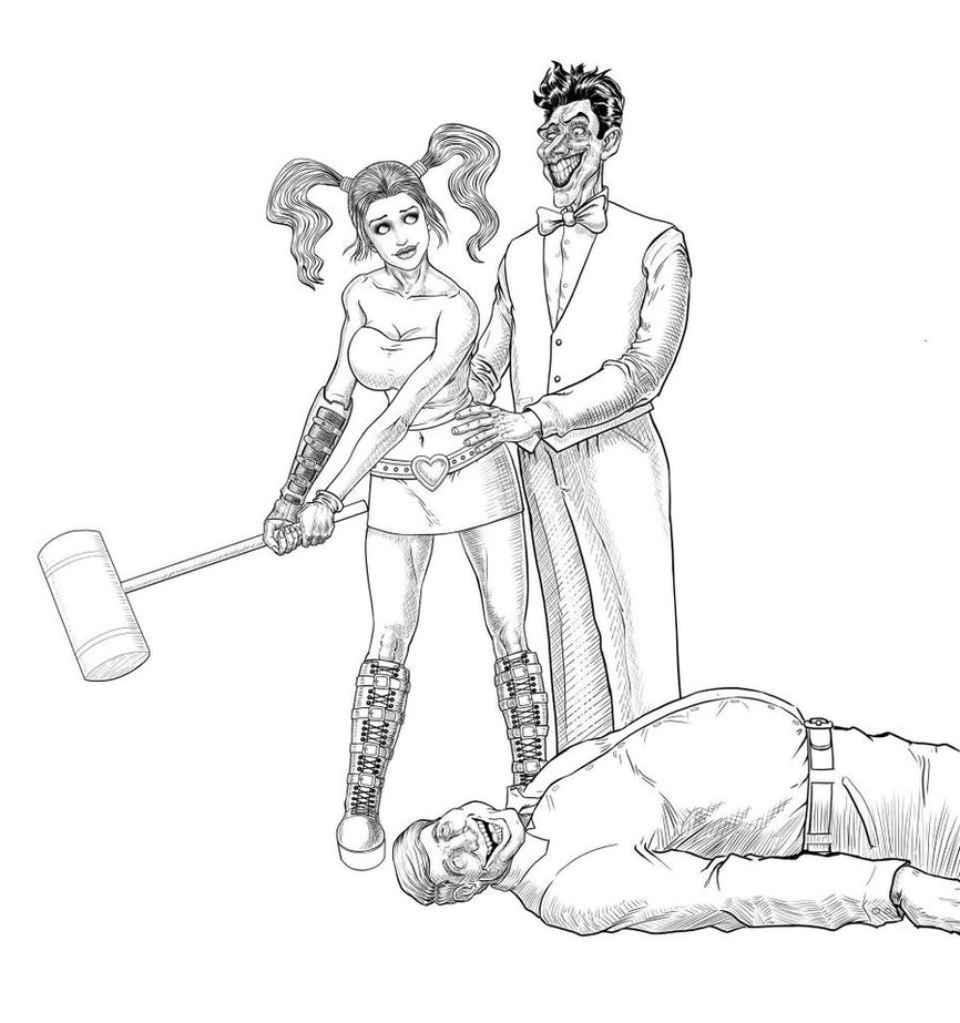 866x923 Joker And Harley Quinn By Masterss