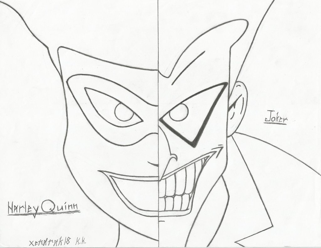1024x791 Harley Quinn And Joker Split Screen By Xendrak18