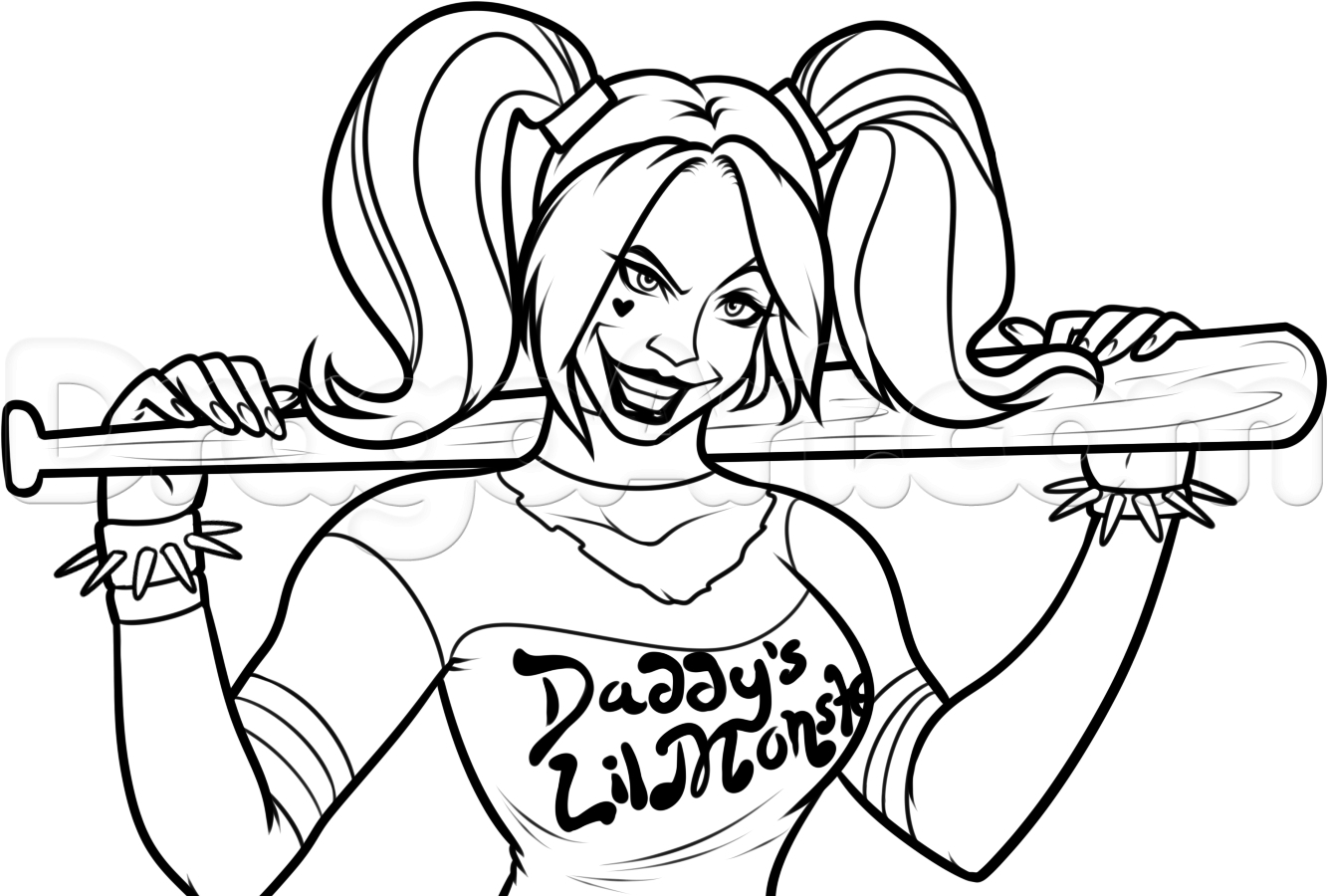 1334x900 New Cartoon Drawings New Cartoon Drawings How To Draw Harley Quinn