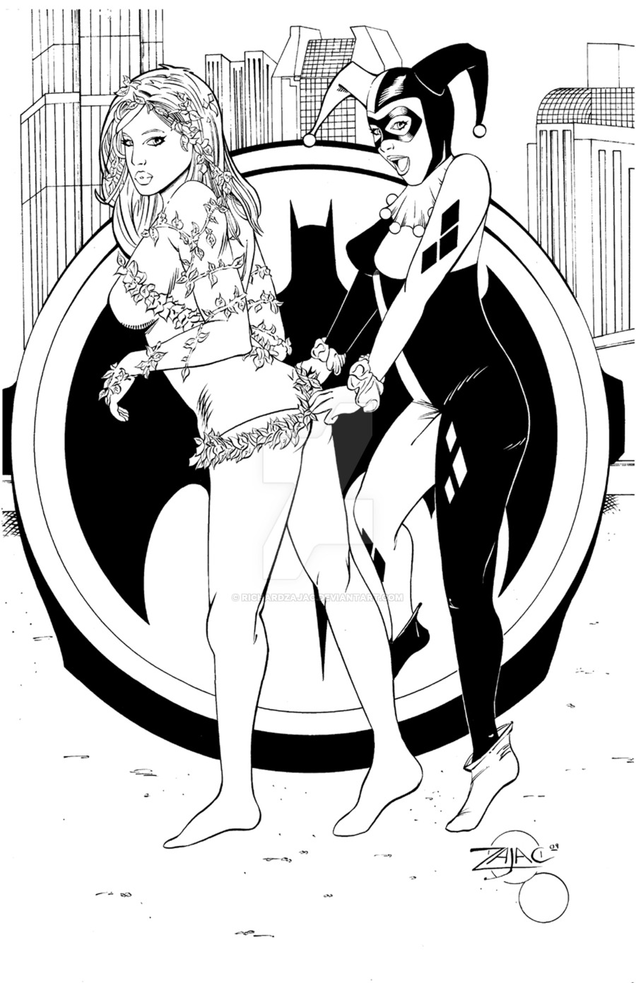 900x1391 Harleyquinn And Poison Ivy By Richardzajac