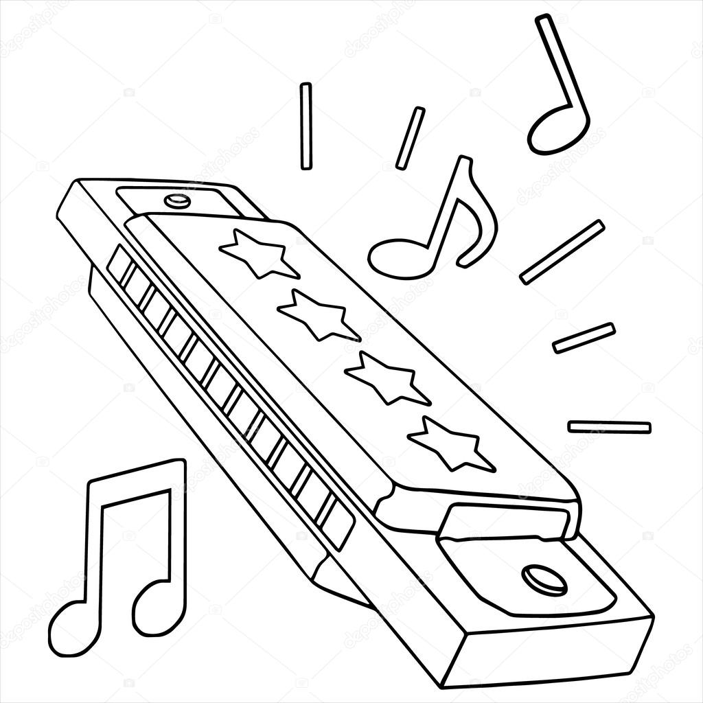 1024x1024 Harmonica Stock Vector Foxynguyen
