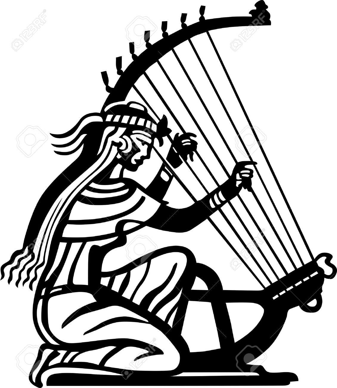 1131x1300 Ancient Woman Playing The Harp Royalty Free Cliparts, Vectors,