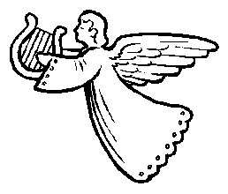 258x220 Printable Christmas Coloring Page Angel With A Harp