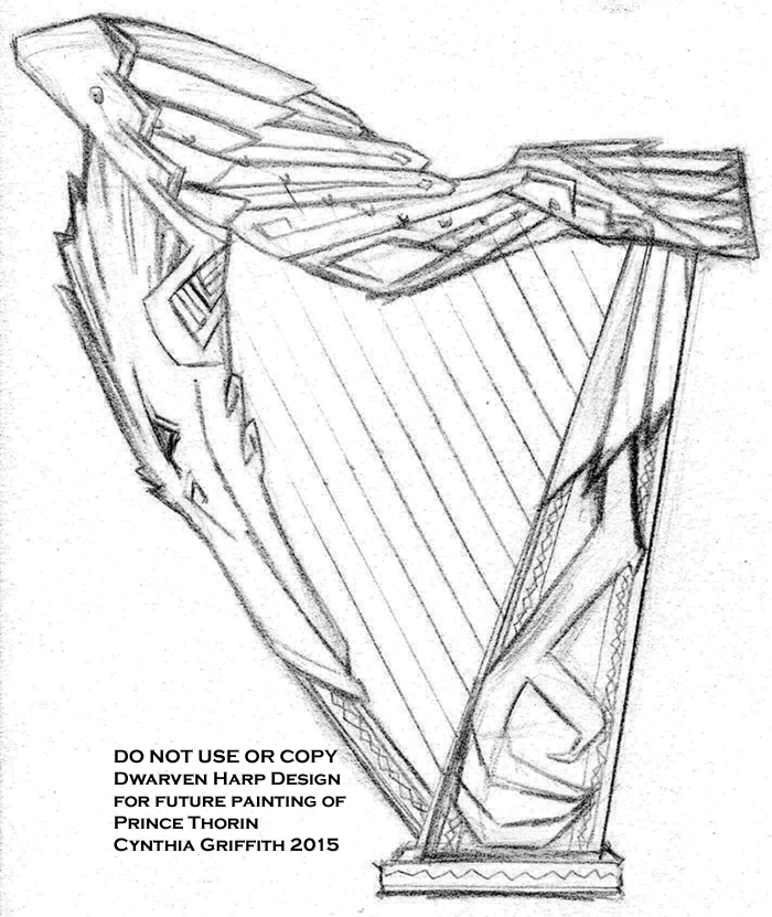 700x831 Thorin's Raven Harp Design1 By Cfgriffith