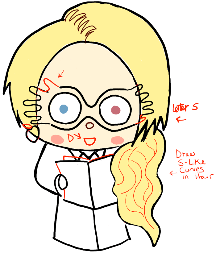 700x820 How To Draw Cute Chibi Luna Lovegood From Harry Potter In Simple