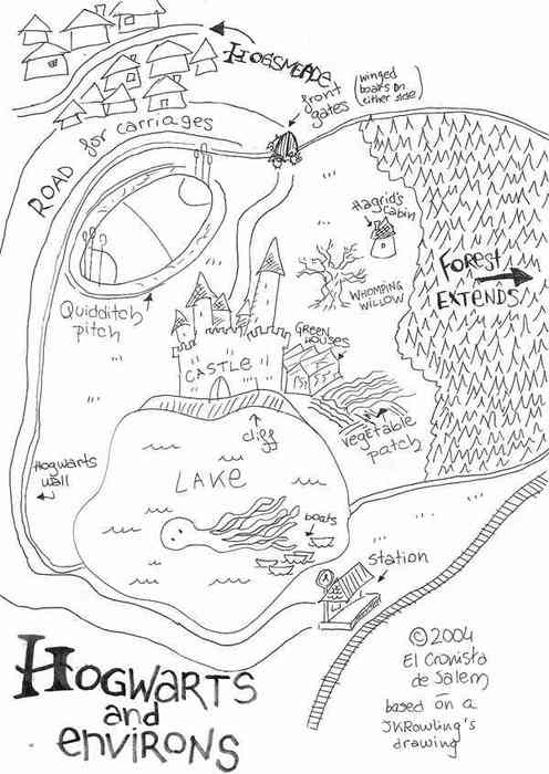 496x700 Hogwarts Doodle Map Illustrations Hogwarts