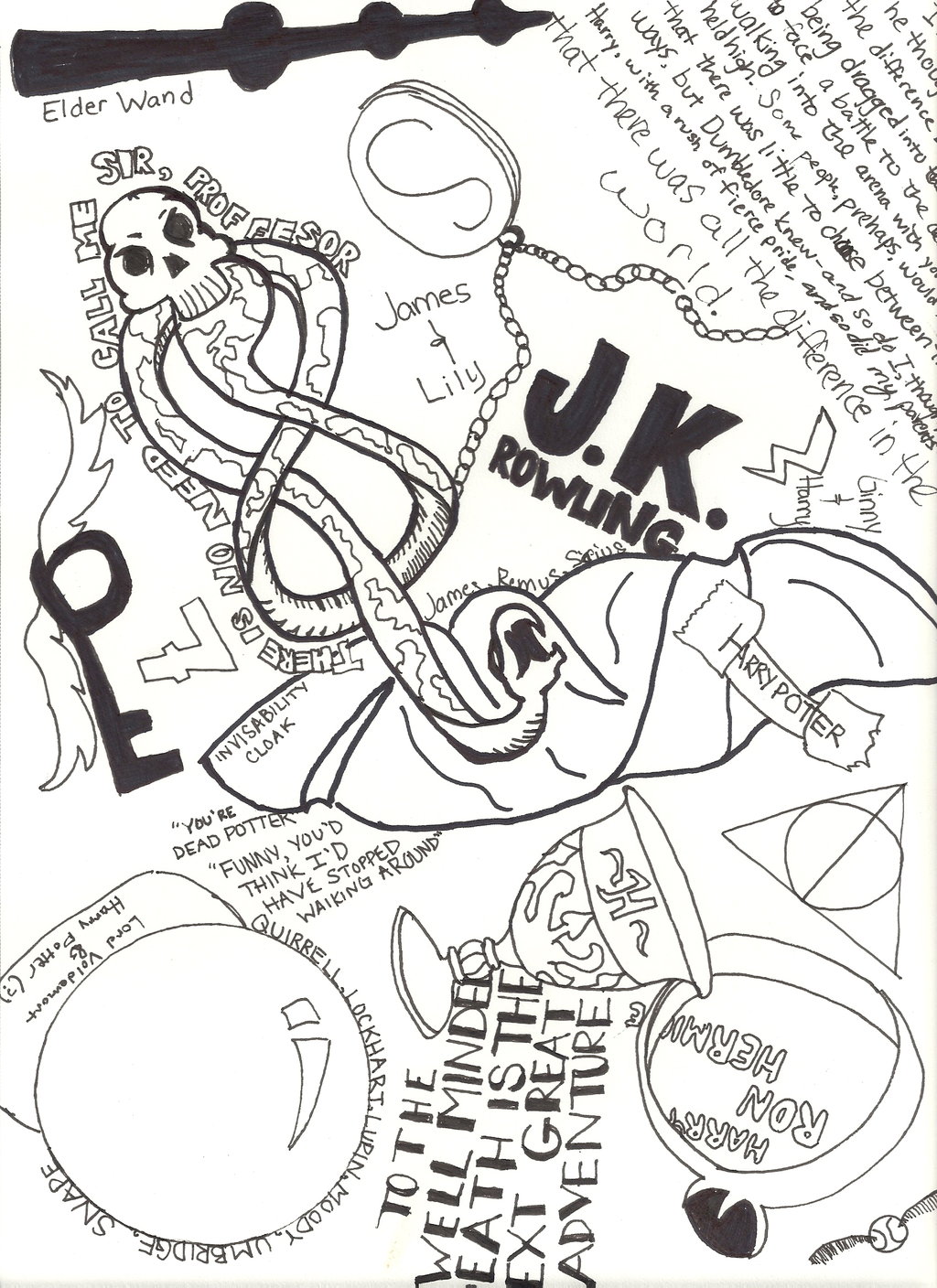 1024x1408 Harry Potter Ink Collage By Saveferris9595