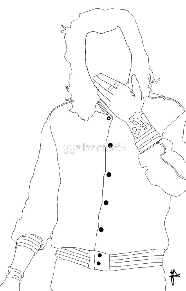 641x1000 Harry Styles Black Outline By Yyalberto25 Redbubble