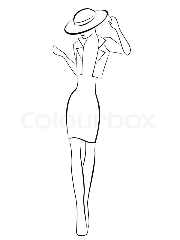 600x800 Elegance Young Woman In Hat Isolated On White Background, Hand