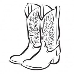 245x245 Line Art Graphic Image Cowboy Boots Reboot