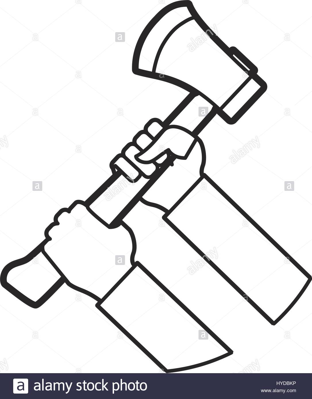 1086x1390 Hands Holding Axe Fire Tool Vector Icon Illustration Stock Vector