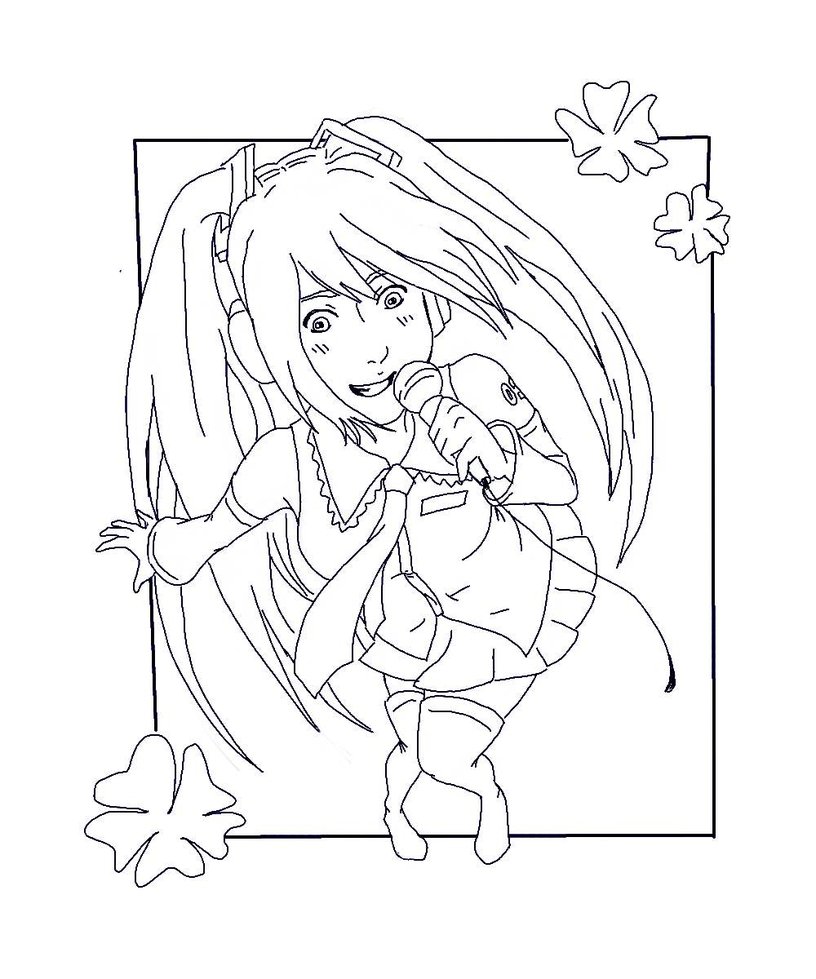 816x979 Hatsune Miku Coloring Page By Stacherabbit