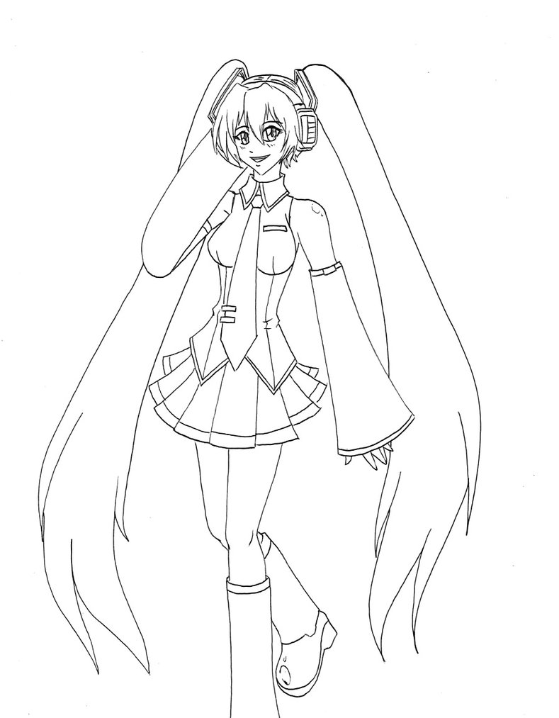 789x1013 Hatsune Miku Lineart By Jutawi