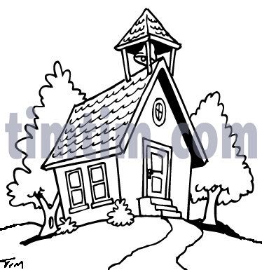 374x385 School House Cartoon Collection