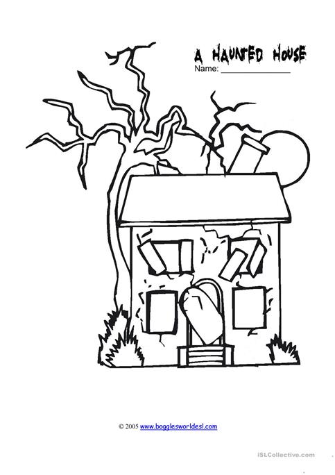 483x684 A Haunted House Drawing Worksheet