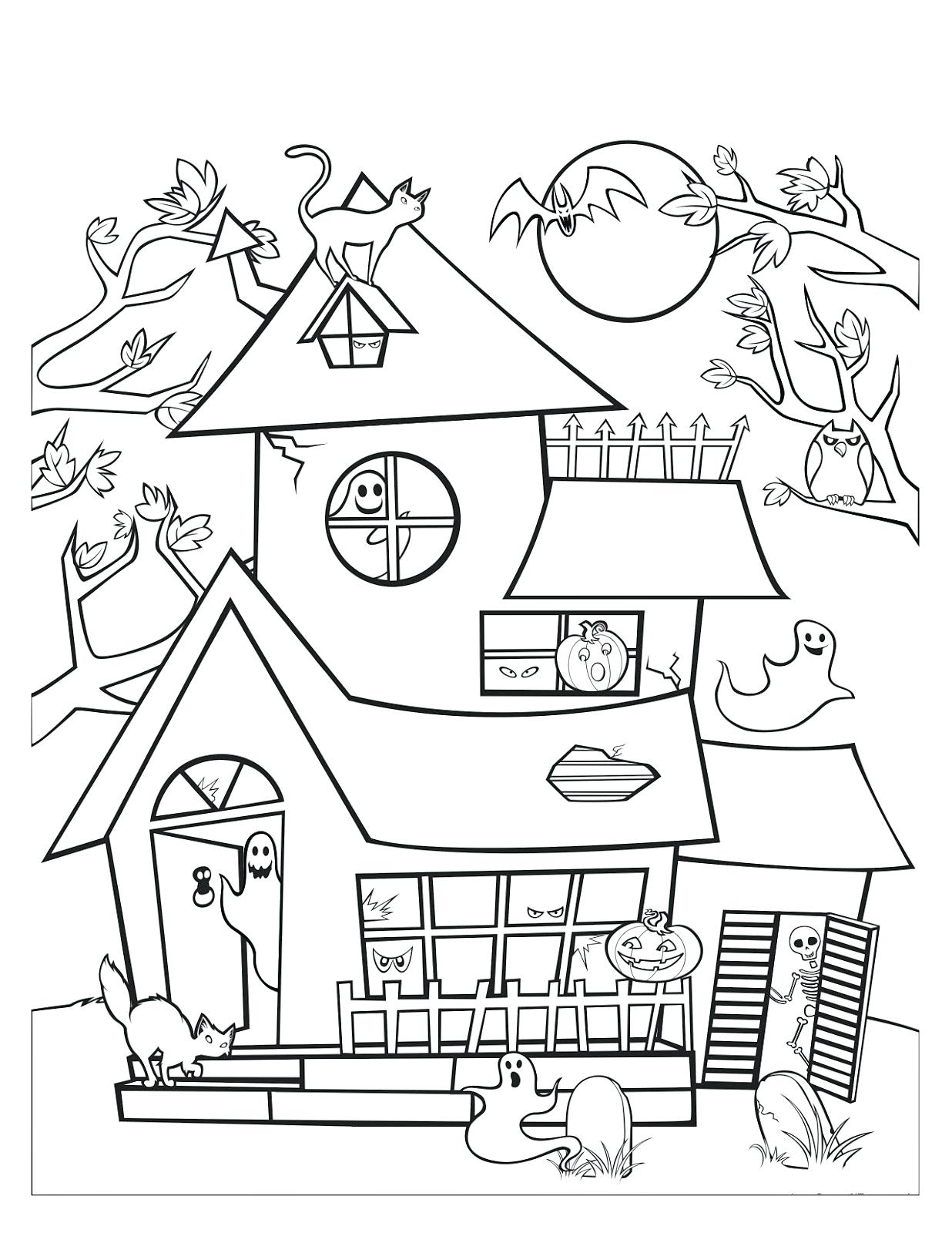 1236x1600 Coloring Haunted House Coloring Pages