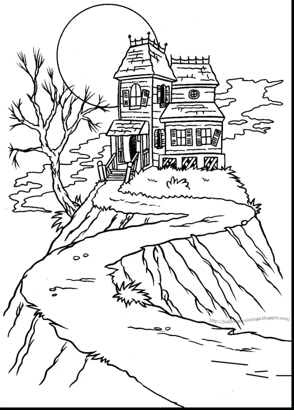 1024x1428 Coloring Pages ~ Haunted House Coloring Page Impressive Colouring