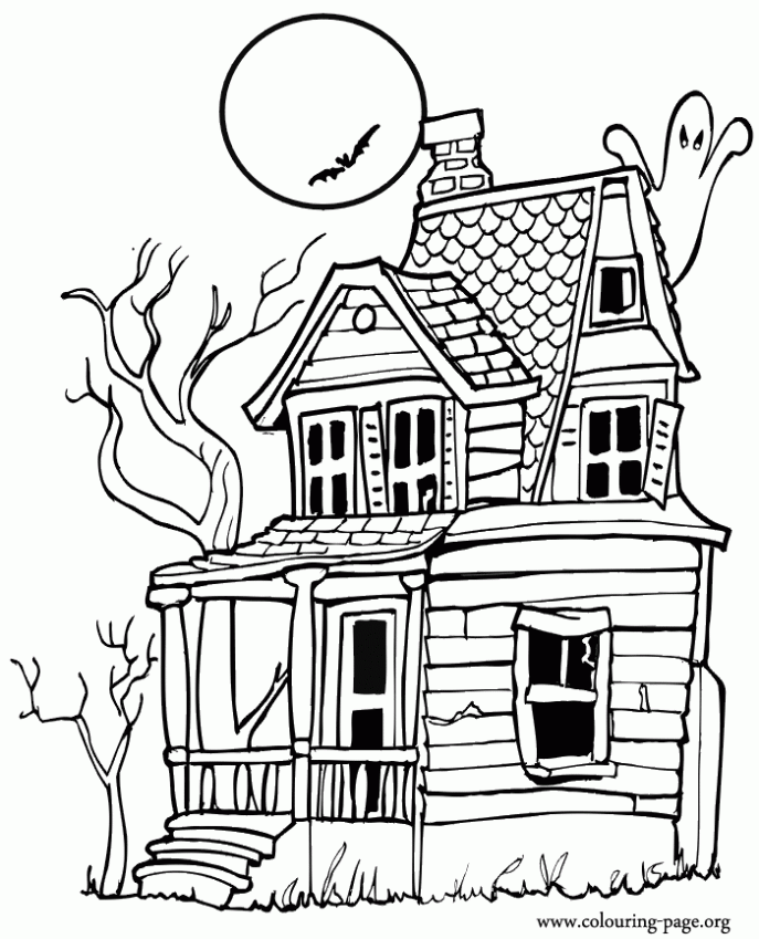687x849 Haunted House Coloring Pages Printable Tags Haunted House