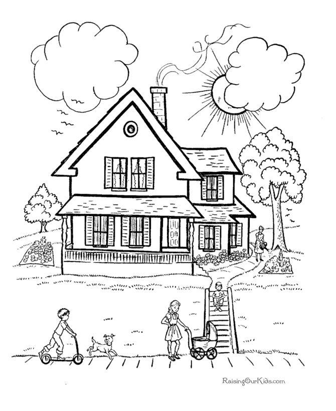 670x820 Pictures Drawing Of House For Kids To Color,