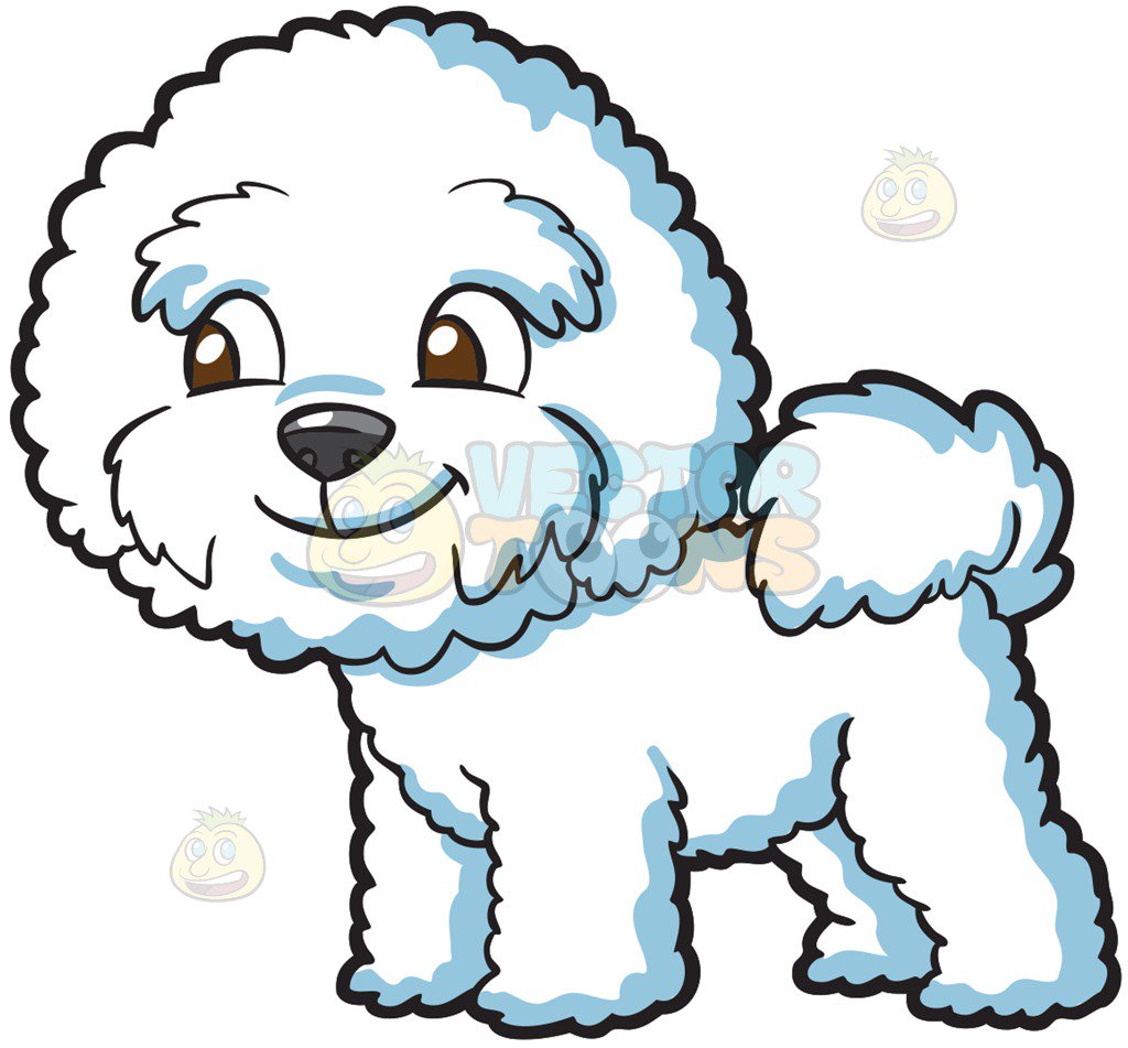 1024x951 A Cute Poodle Pup Cartoon Clipart