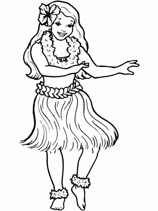 600x800 Hula Dance Is Hawaiian Traditional Dance Coloring Page