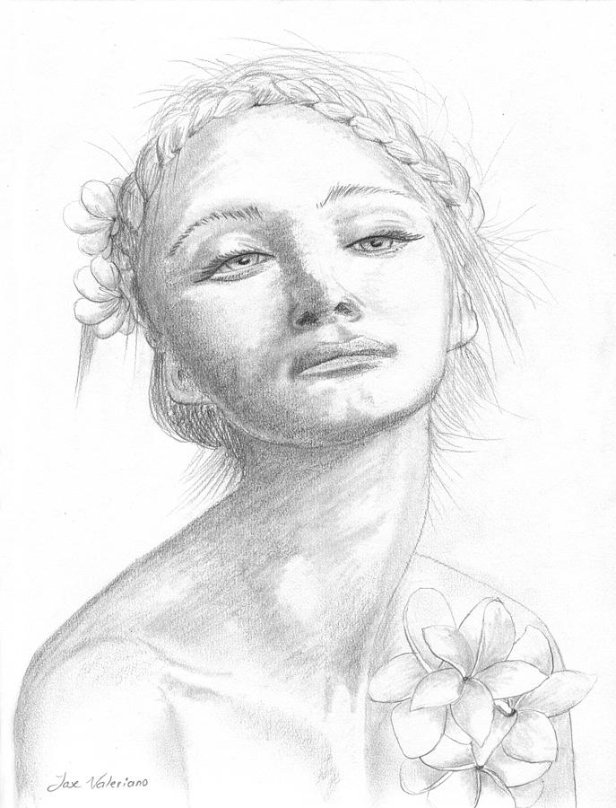 687x900 Hawaiian Flowers Drawing By M Valeriano