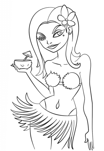 333x480 Hawaiian Girl Coloring Page Free Printable Coloring Pages