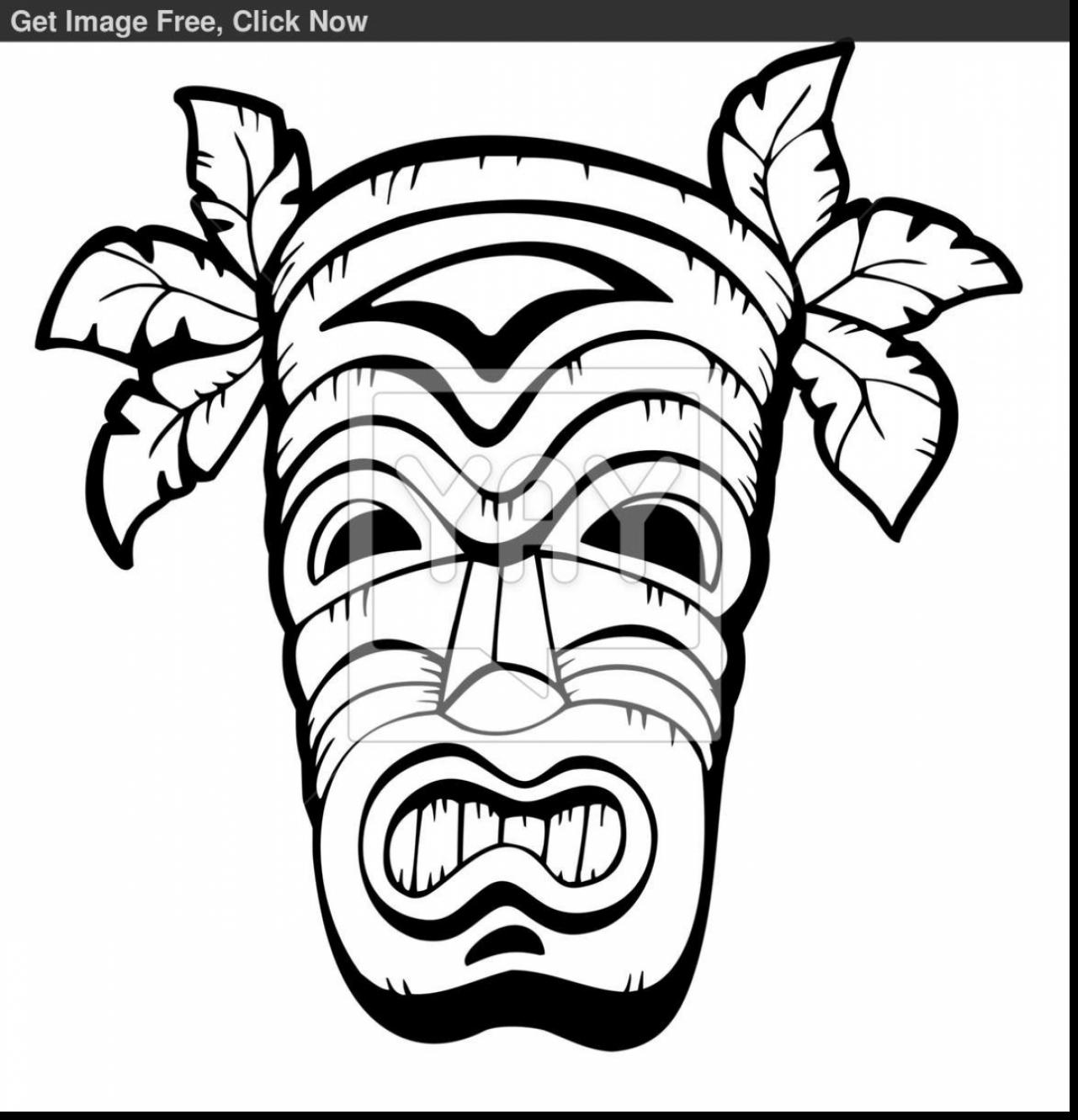 1281x1331 Beautiful Hawaiian Tiki Masks Coloring Pages With Hawaii Coloring