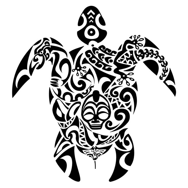 736x736 Collection Of Set Of Maori Tribal Turtle Tattoos