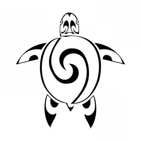 480x480 Half Sleeve Drawn Turtle Polynesian