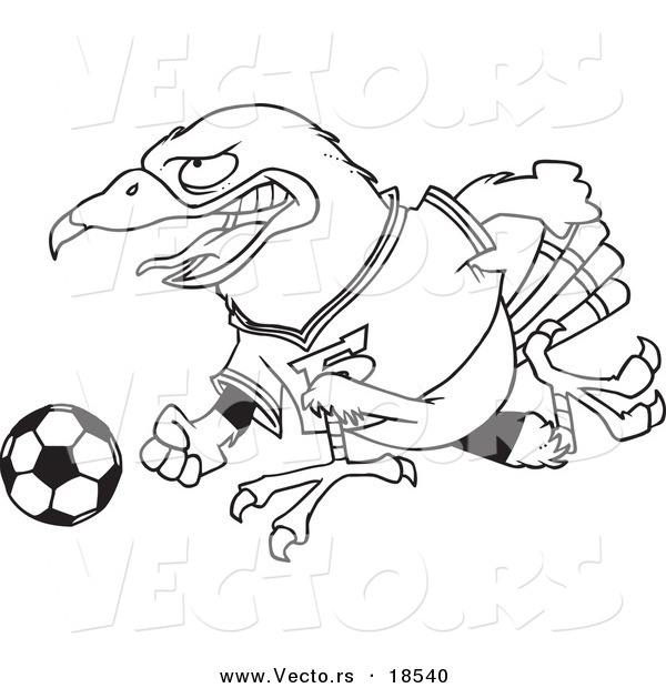 600x620 Vector Of A Cartoon Soccer Hawk