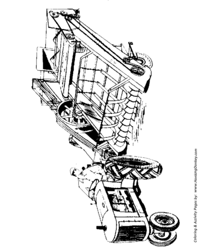 670x820 Farm Equipment Coloring Pages Printable Farmer On A Hay Bailer