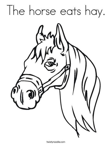 468x605 The Horse Eats Hay Coloring Page