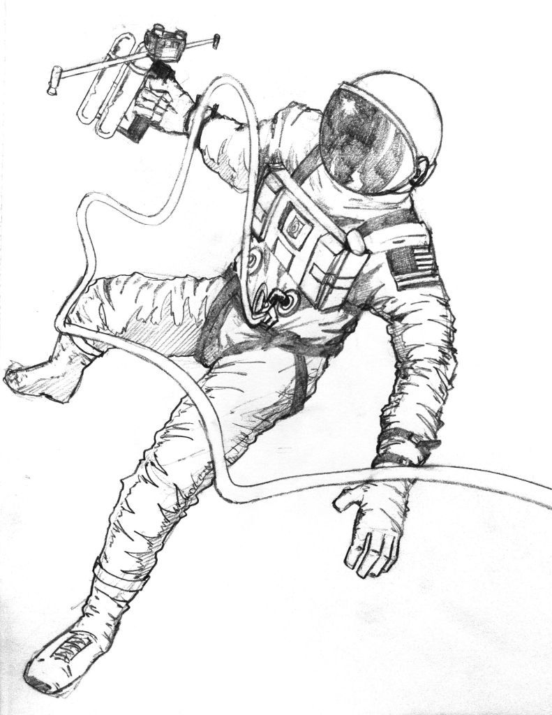 791x1024 Pin By Micha Eliszt On In Space Astronaut Drawing