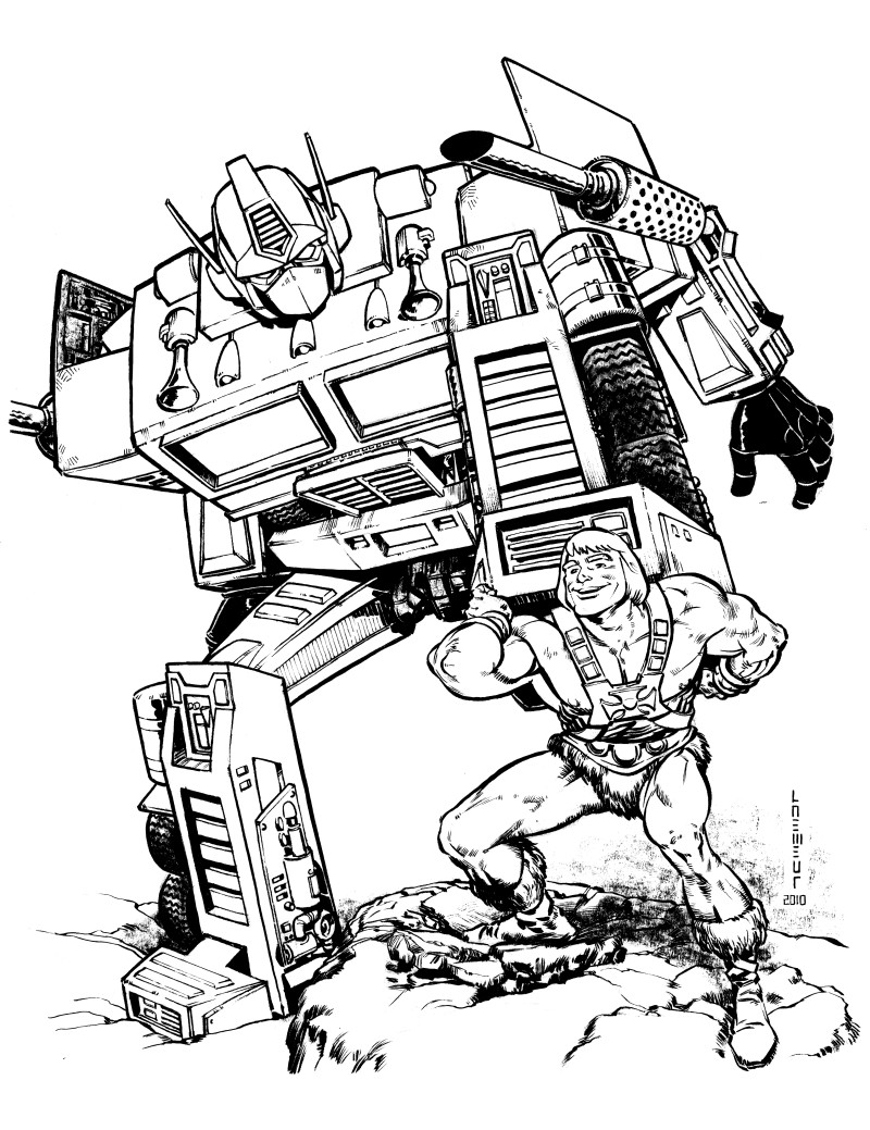 800x1039 Optimus Prime And He Man By Laemeur