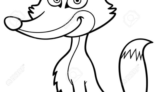 570x320 Outline Drawing Of A Fox Fox Head Outline Clipart Panda
