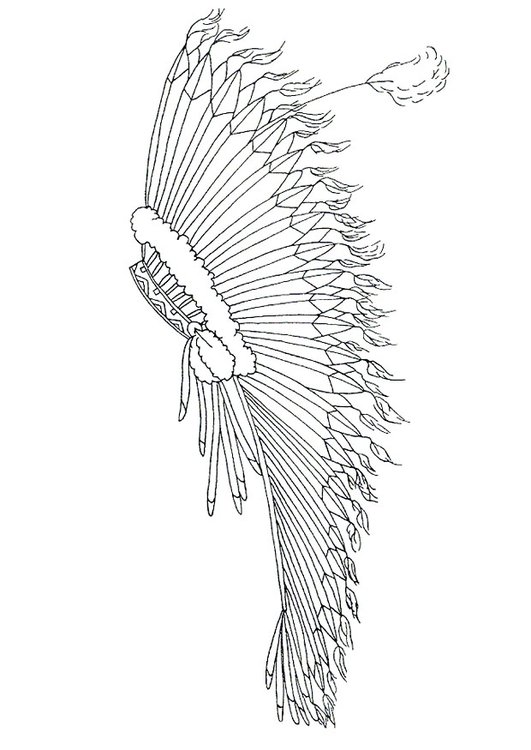 531x750 Coloring Page Feather Headdress