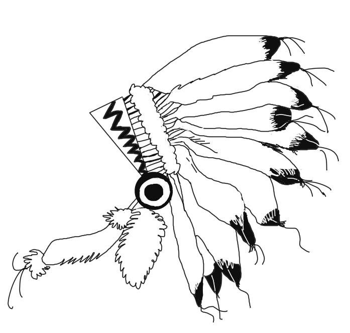 697x663 Indian Headdress Clipart Black And White