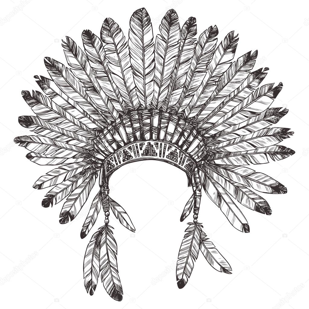 Native American Headdress Printable Coloring Pages Sketch Coloring Page