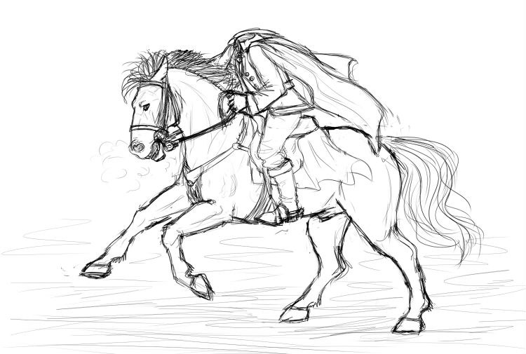 Headless Horseman Easy Drawing