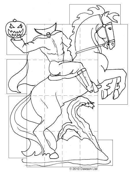 454x600 Headless Horseman Pumpkin Stencil